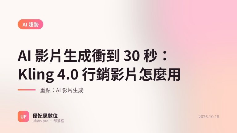 AI 影片生成：優妃思部落格文字封面